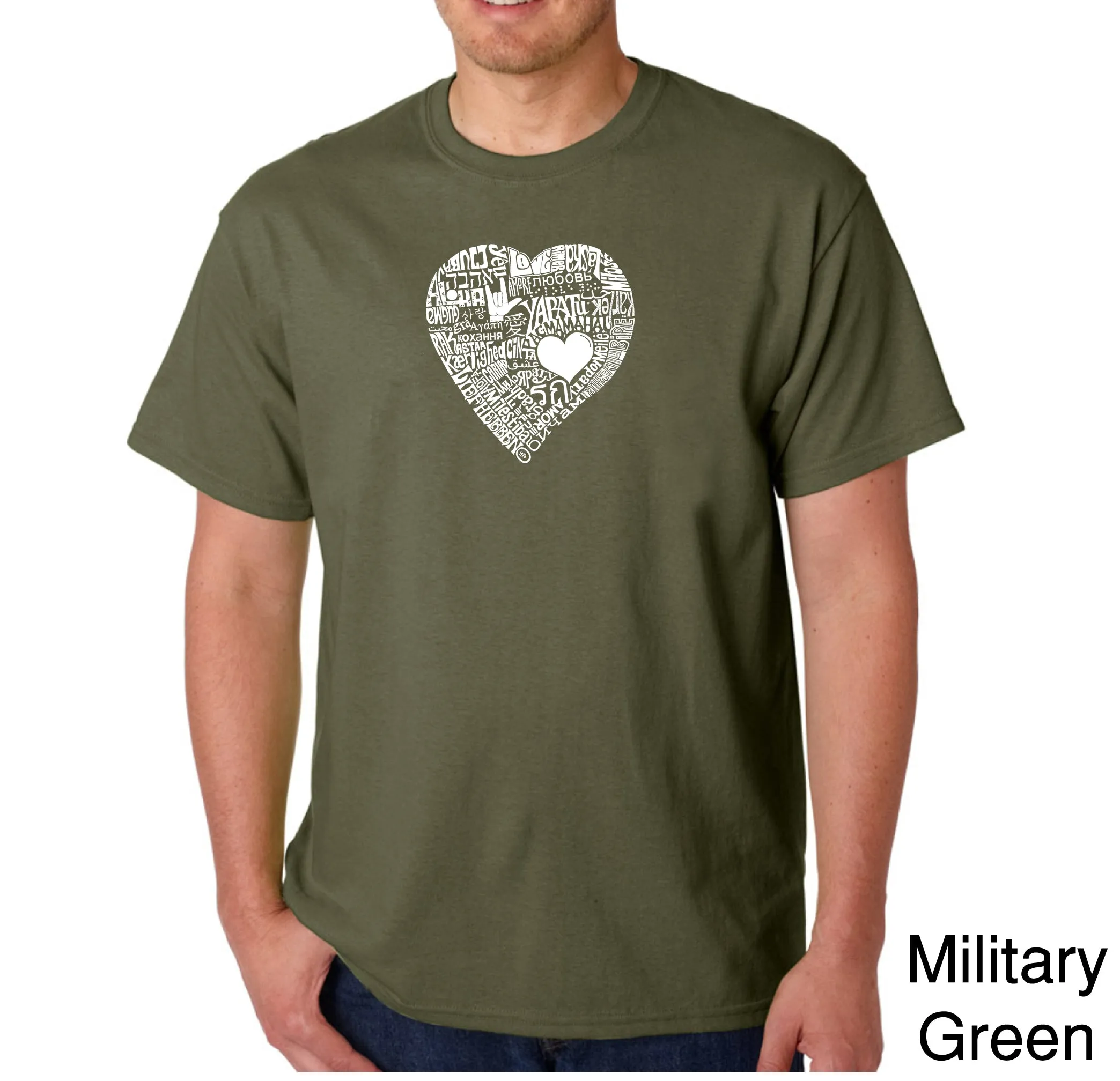 LOVE IN 44 DIFFERENT LANGUAGES - Men's Word Art T-Shirt sold by LA Pop Art product image thumbnail 5