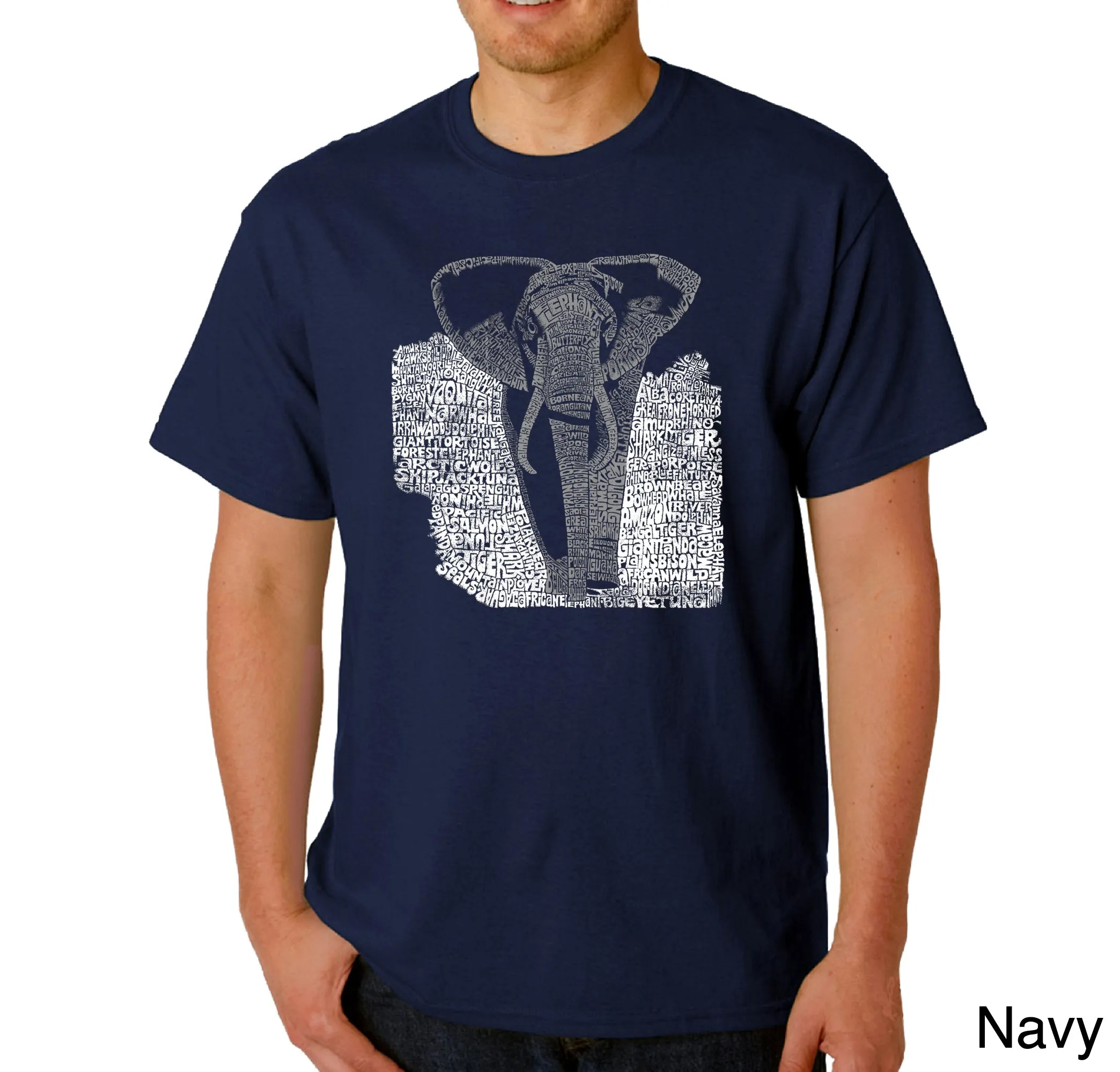 ELEPHANT - Men's Word Art T-Shirt sold by LA Pop Art product image thumbnail 3
