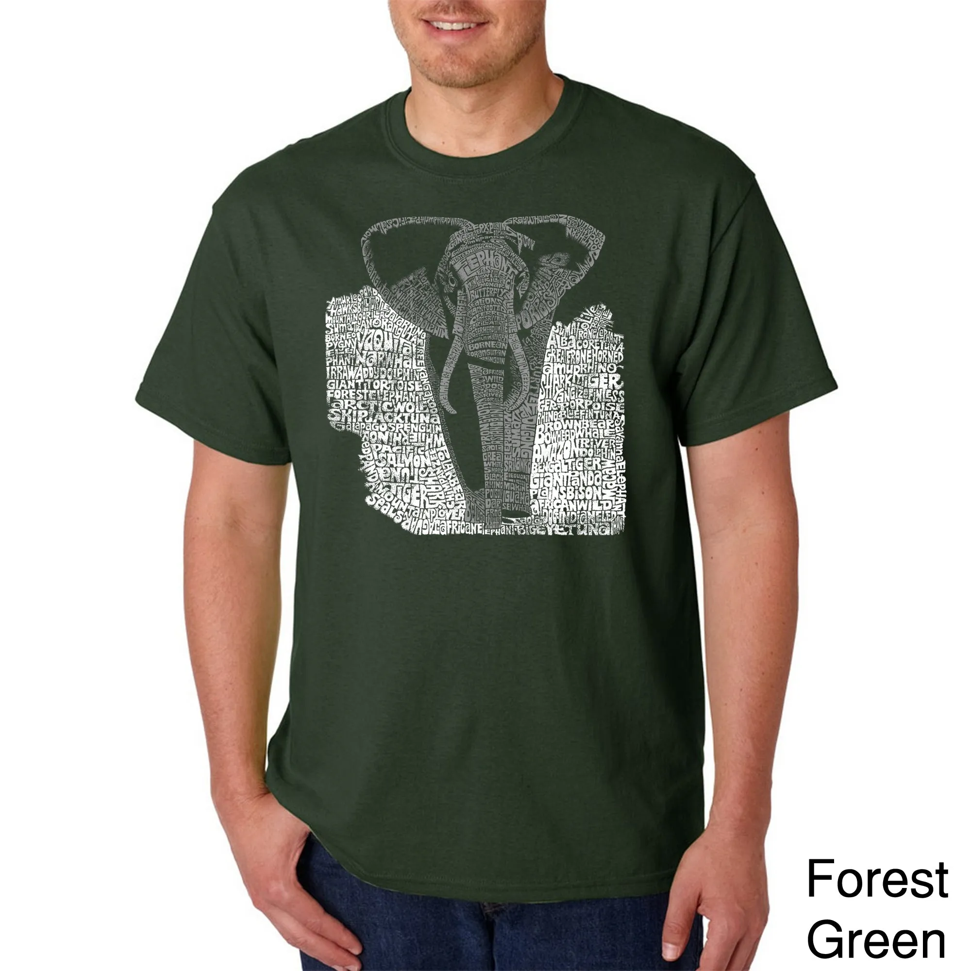ELEPHANT - Men's Word Art T-Shirt sold by LA Pop Art product image thumbnail 4