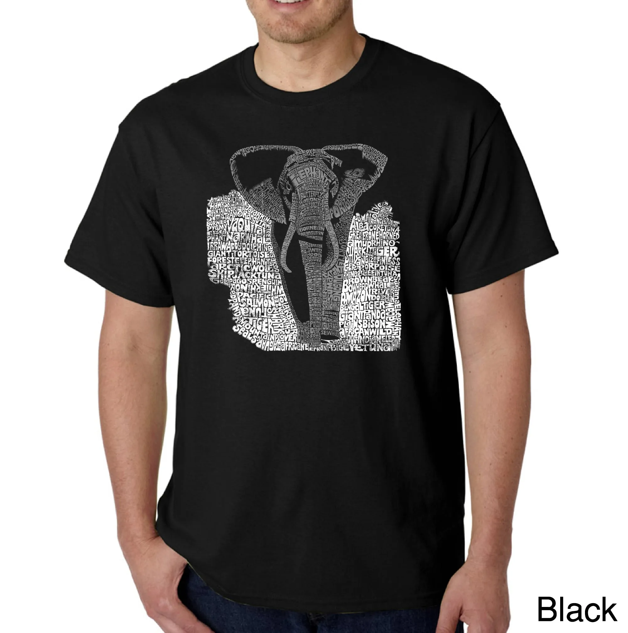 ELEPHANT - Men's Word Art T-Shirt sold by LA Pop Art