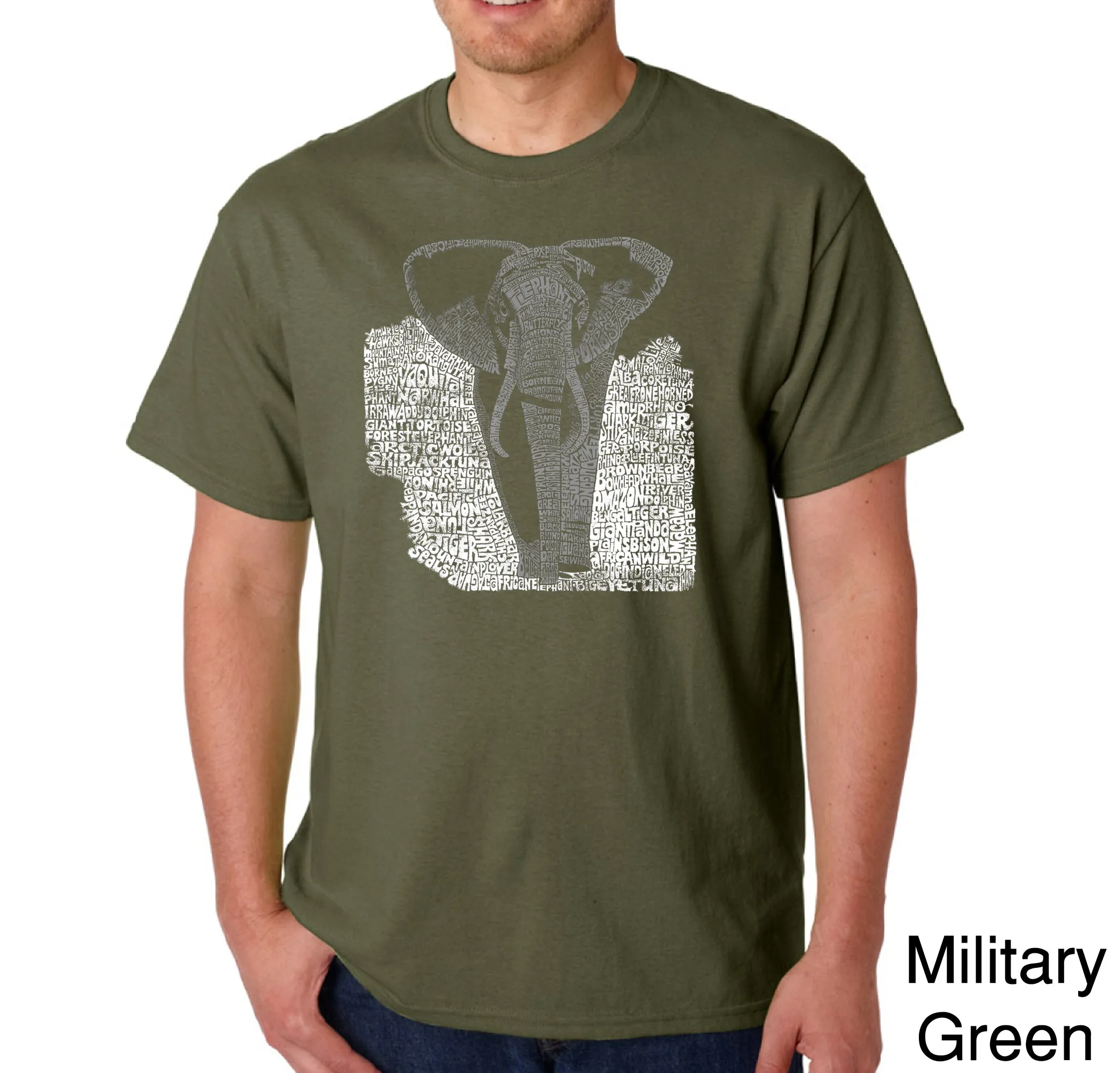 ELEPHANT - Men's Word Art T-Shirt sold by LA Pop Art product image thumbnail 5
