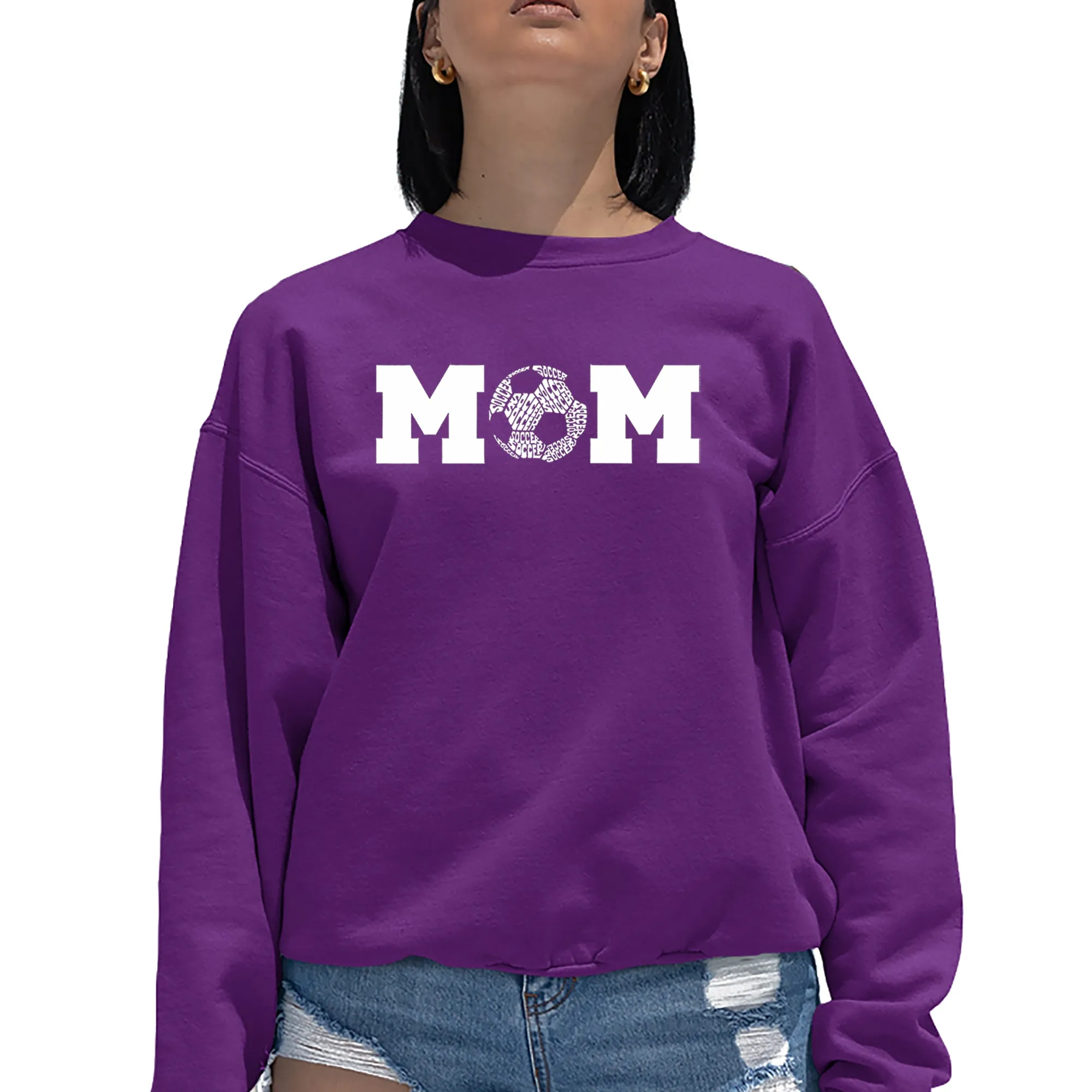 Soccer Mom - Women's Word Art Crewneck Sweatshirt sold by LA Pop Art product image thumbnail 3