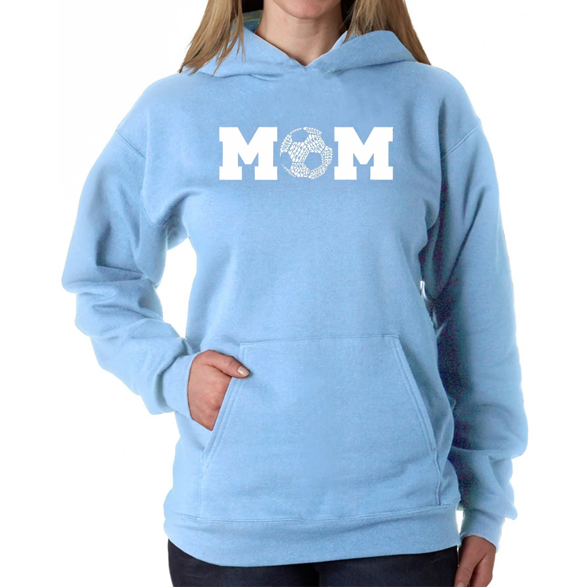 Soccer Mom - Women's Word Art Hooded Sweatshirt sold by LA Pop Art product image thumbnail 5