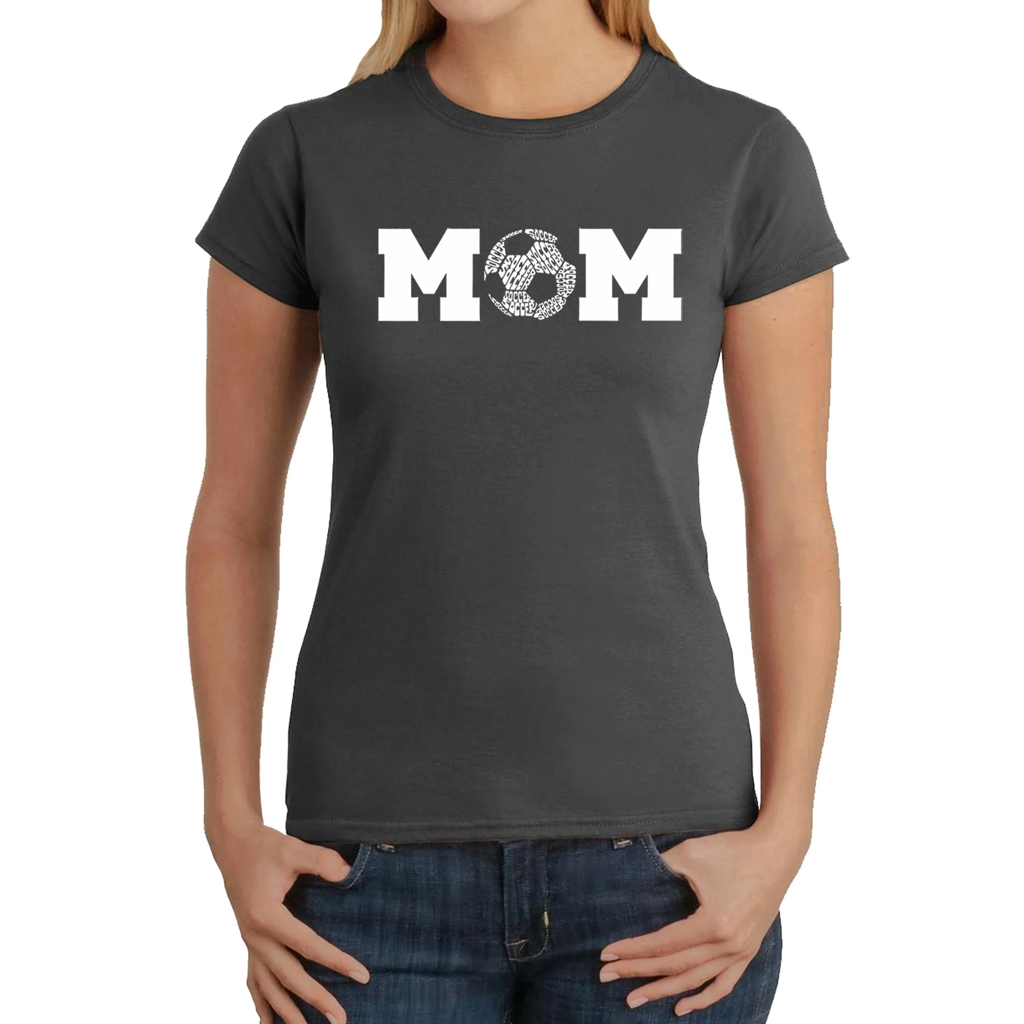 Soccer Mom - Women's Word Art T-Shirt sold by LA Pop Art product image thumbnail 5