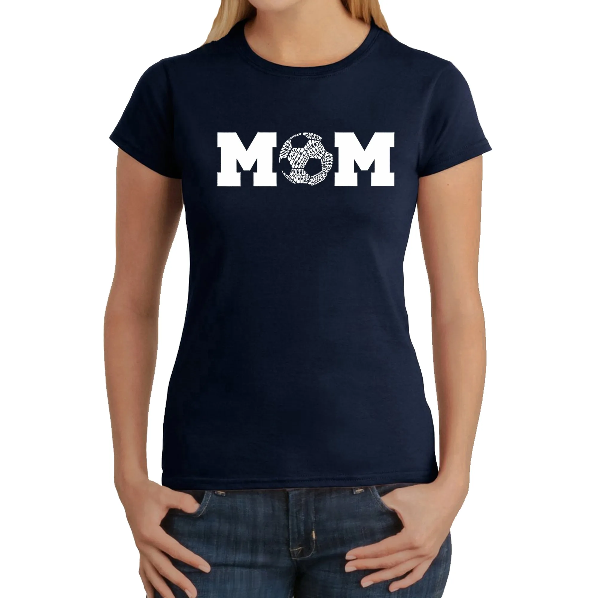 Soccer Mom - Women's Word Art T-Shirt sold by LA Pop Art product image thumbnail 3