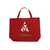 Meowy Christmas Tree - Large Word Art Tote Bag sold by LA Pop Art