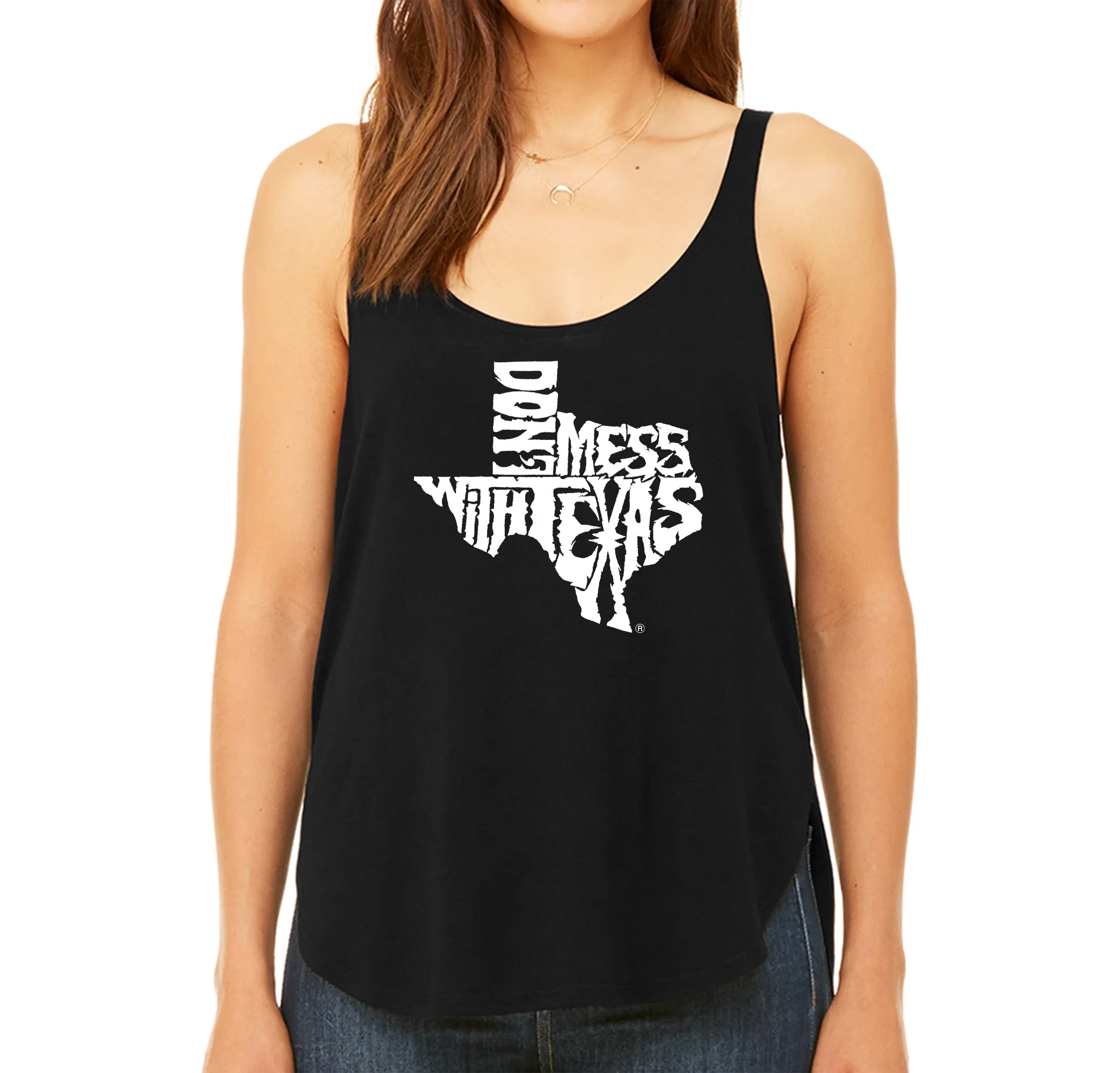 DONT MESS WITH TEXAS - Women's Word Art Flowy Tank sold by LA Pop Art