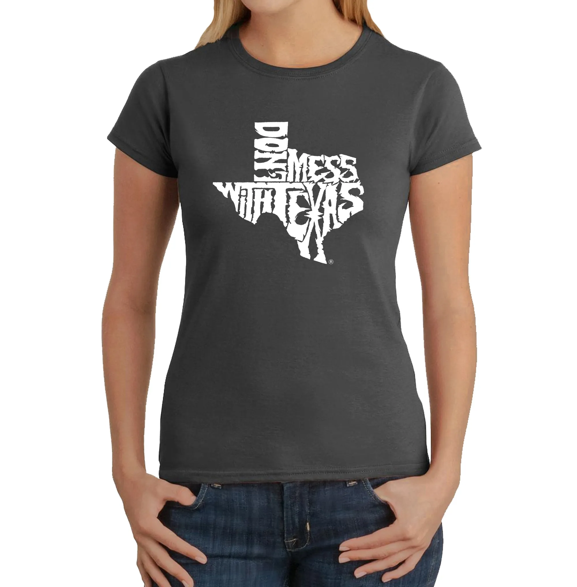 DONT MESS WITH TEXAS - Women's Word Art T-Shirt sold by LA Pop Art product image thumbnail 4