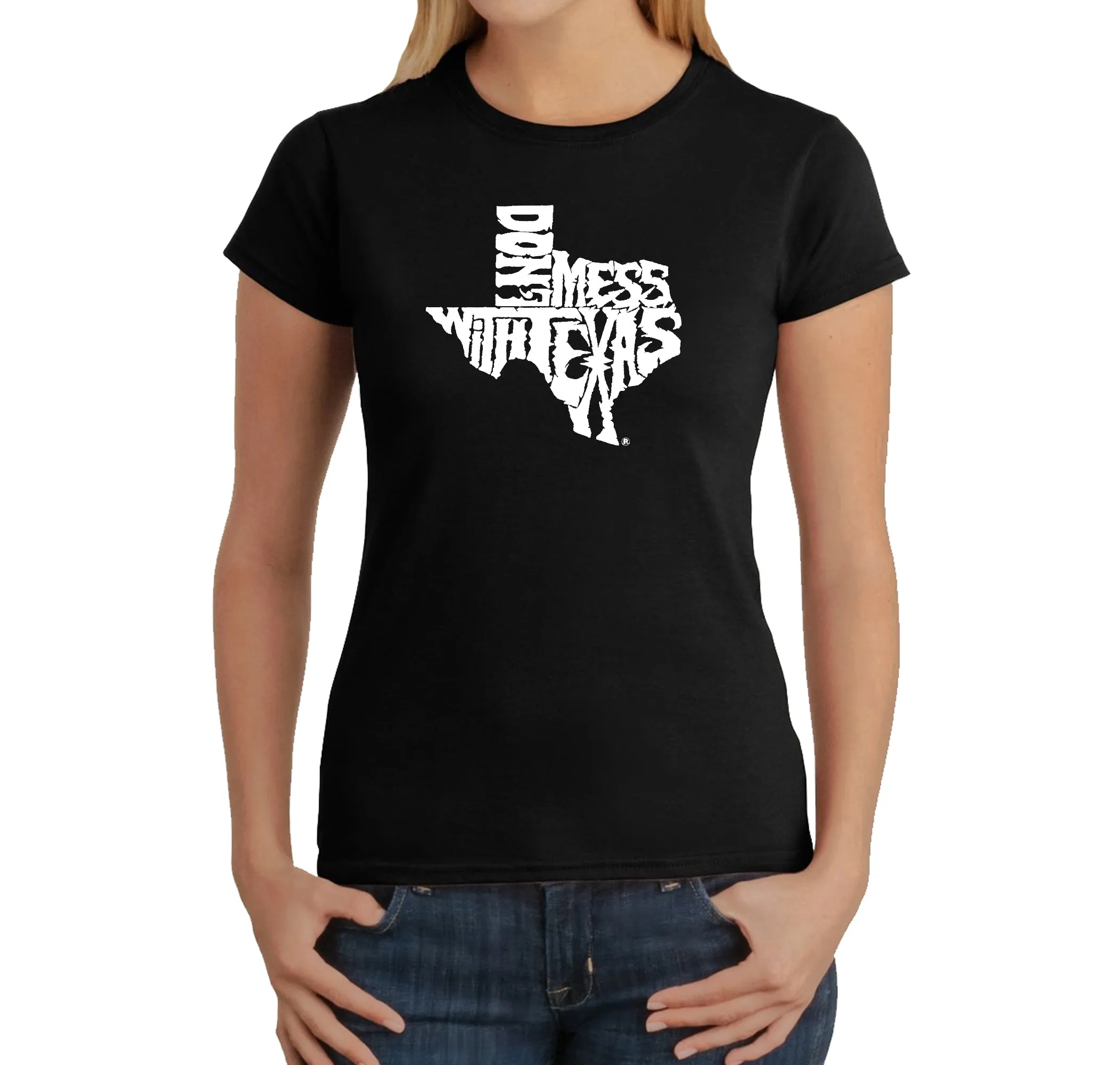 DONT MESS WITH TEXAS - Women's Word Art T-Shirt sold by LA Pop Art