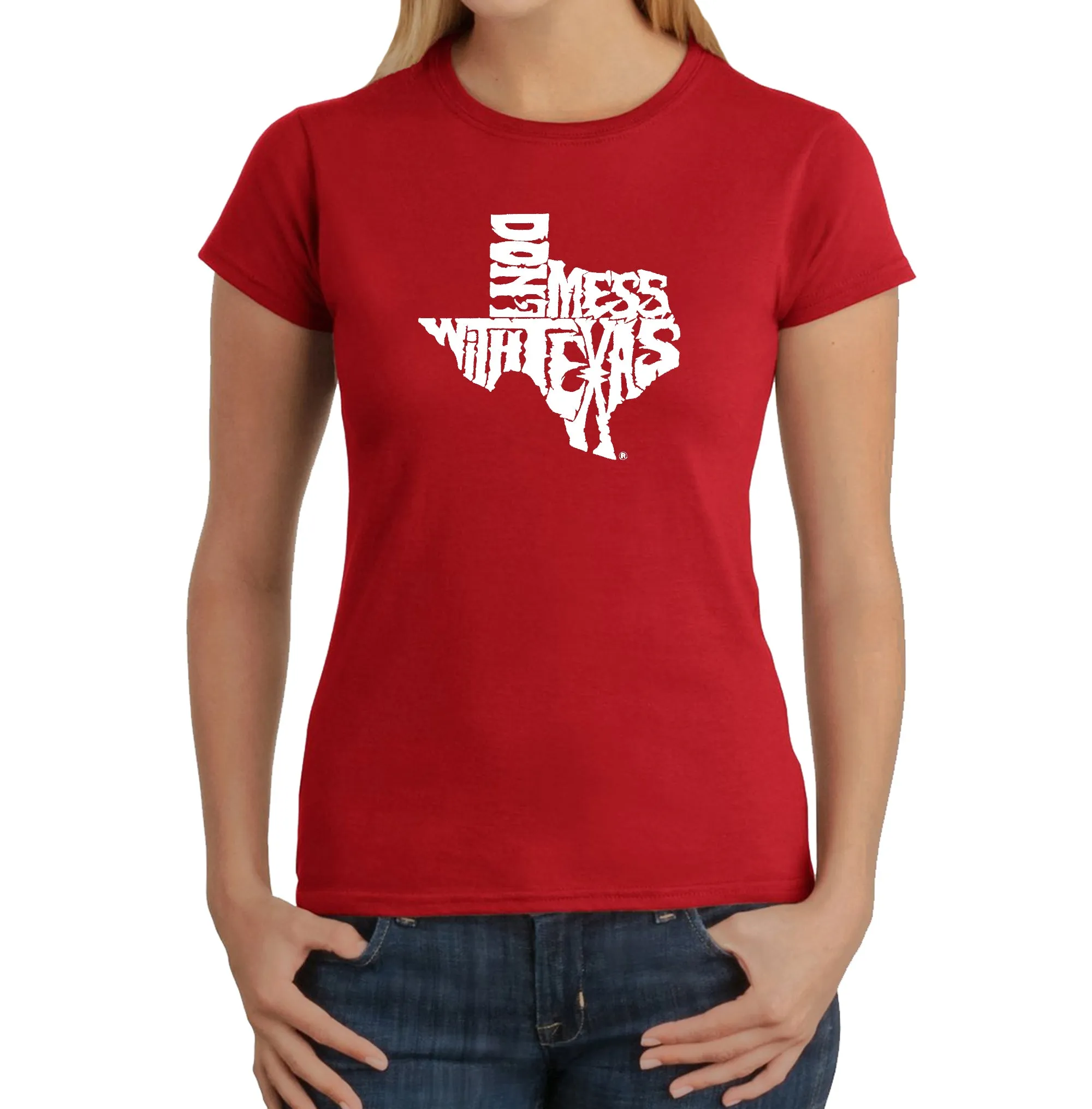 DONT MESS WITH TEXAS - Women's Word Art T-Shirt sold by LA Pop Art product image thumbnail 5