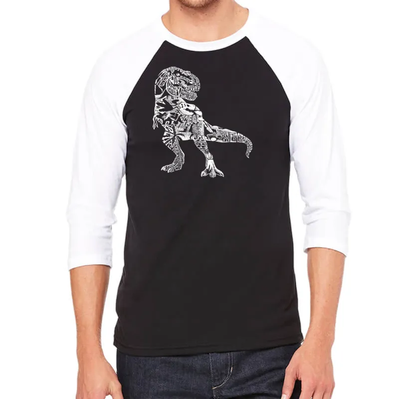 Dino Pics - Men's Raglan Baseball Word Art T-Shirt sold by LA Pop Art
