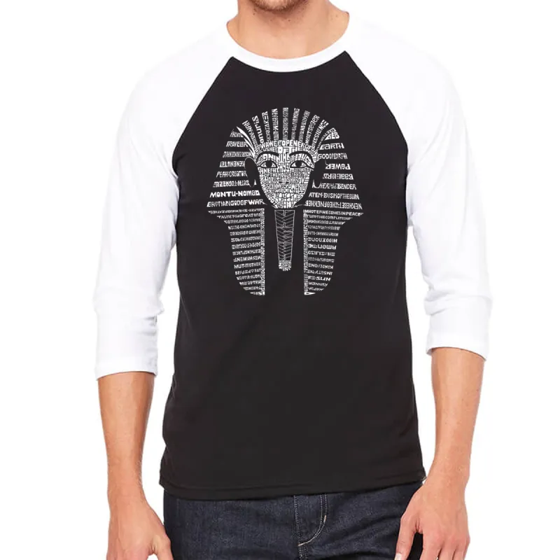 KING TUT - Men's Raglan Baseball Word Art T-Shirt sold by LA Pop Art