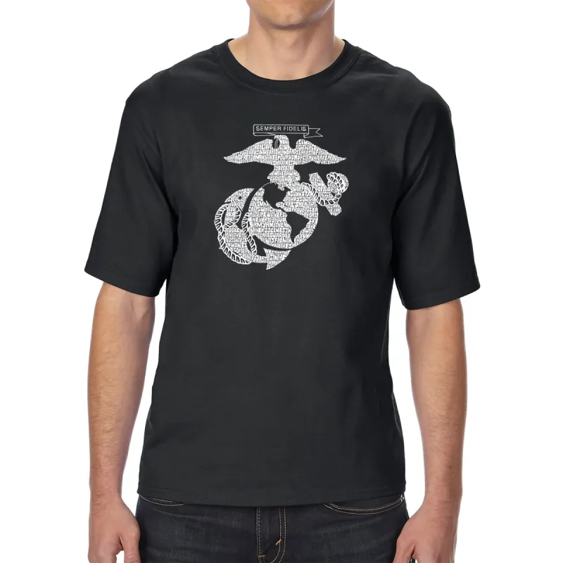 LYRICS TO THE MARINES HYMN - Men's Tall Word Art T-Shirt sold by LA Pop Art