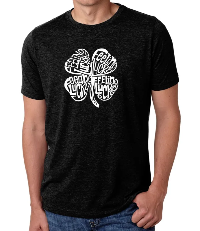 Feeling Lucky - Men's Premium Blend Word Art T-Shirt sold by LA Pop Art