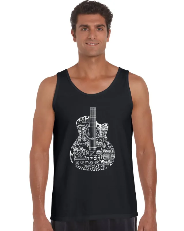 Languages Guitar - Men's Word Art Tank Top sold by LA Pop Art