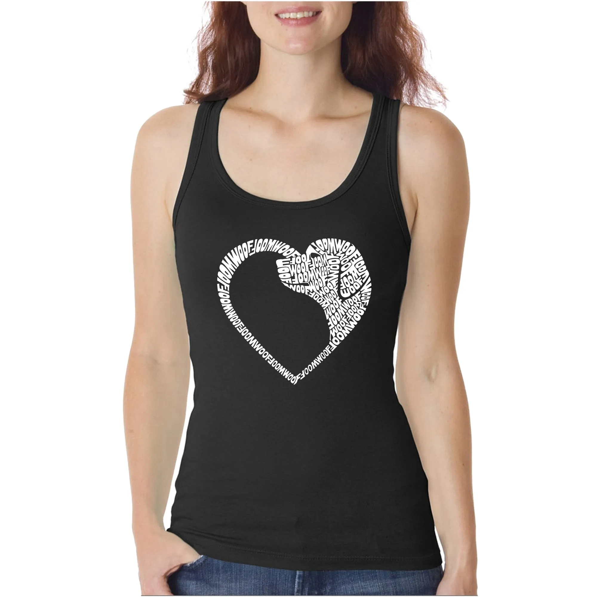 Dog Heart - Women's Word Art Tank Top sold by LA Pop Art