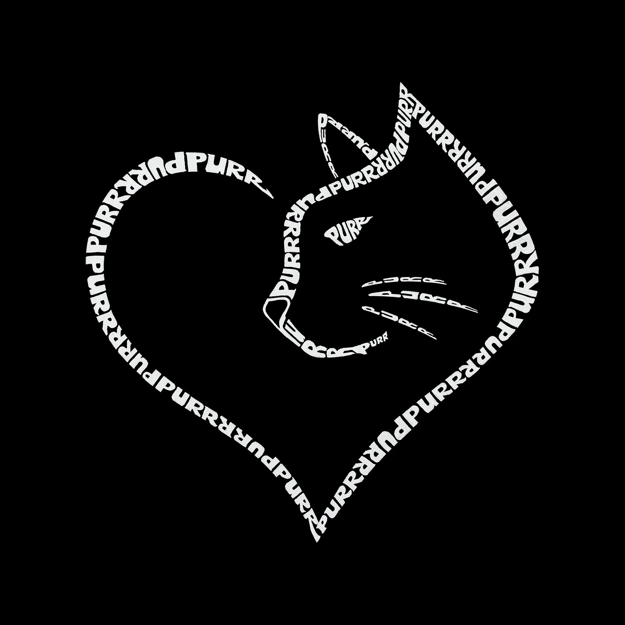 Cat Heart - Women's Raglan Word Art T-Shirt sold by LA Pop Art product image thumbnail 2