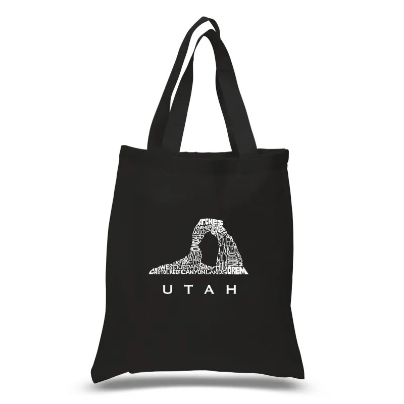 Utah - Small Word Art Tote Bag sold by LA Pop Art