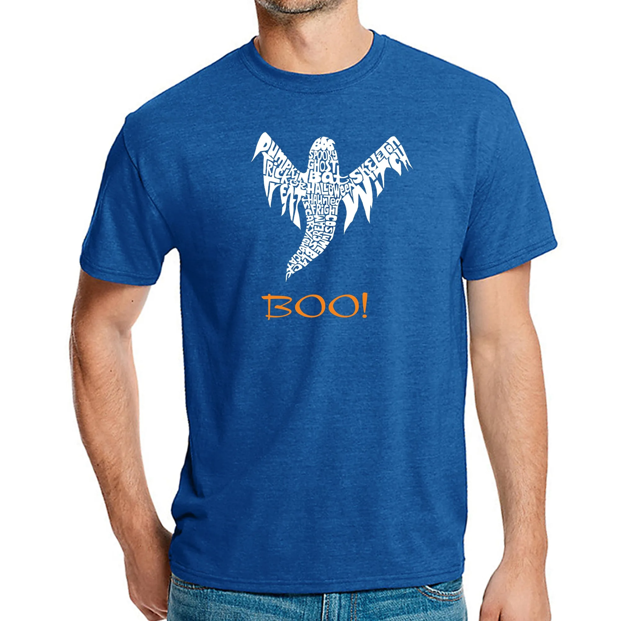 Halloween Ghost - Men's Premium Blend Word Art T-Shirt sold by LA Pop Art product image thumbnail 4