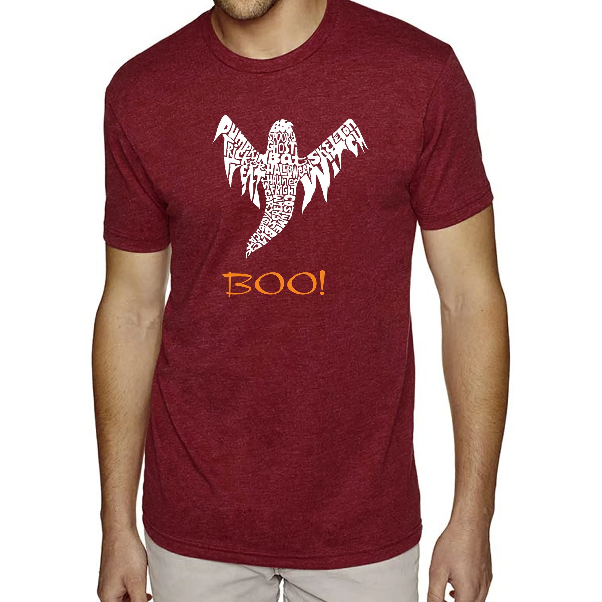 Halloween Ghost - Men's Premium Blend Word Art T-Shirt sold by LA Pop Art product image thumbnail 5
