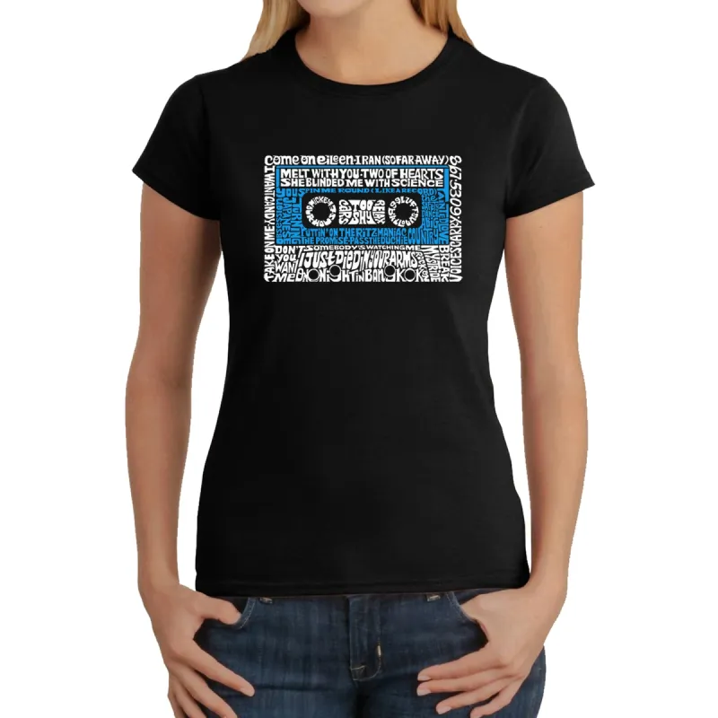 80s One Hit Wonders  - Women's Word Art T-Shirt sold by LA Pop Art