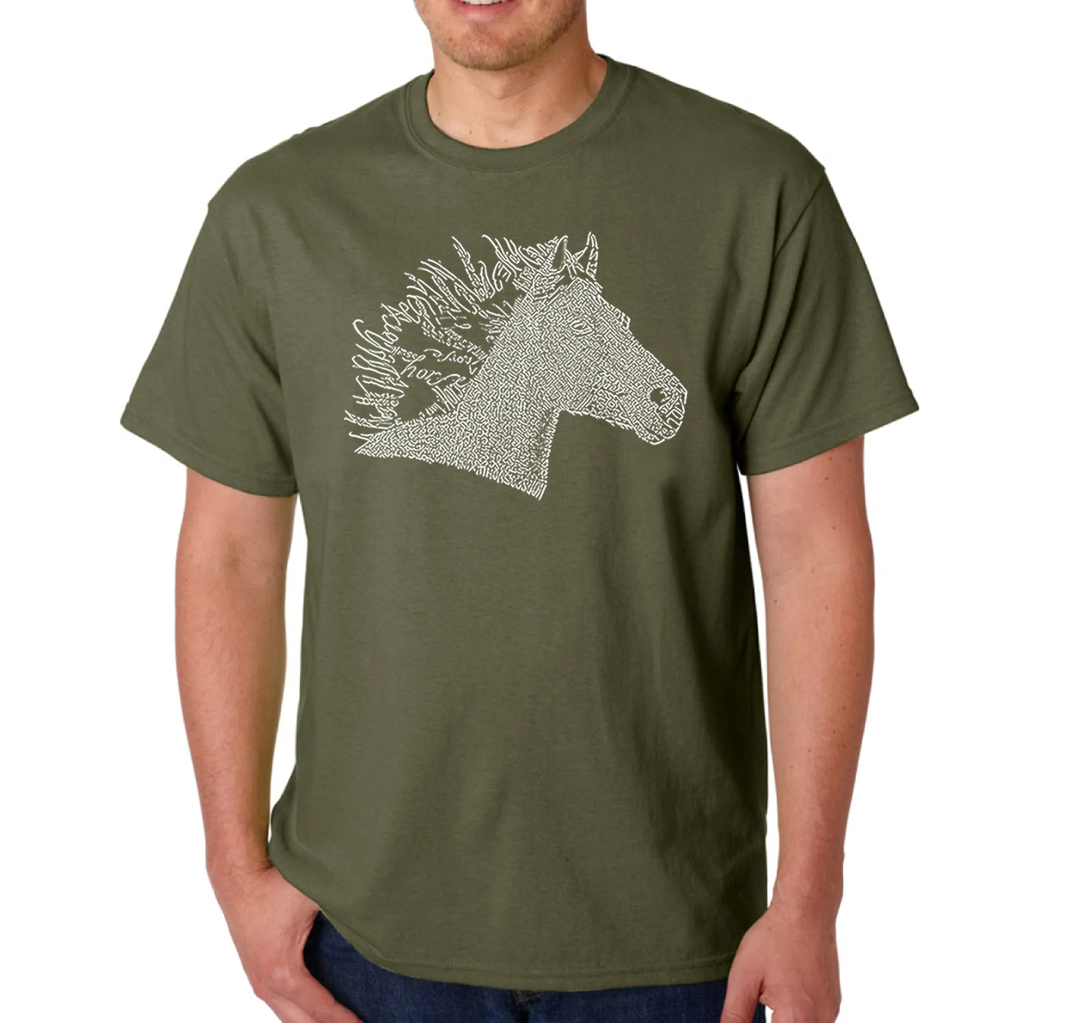 Horse Mane - Men's Word Art T-Shirt sold by LA Pop Art product image thumbnail 5
