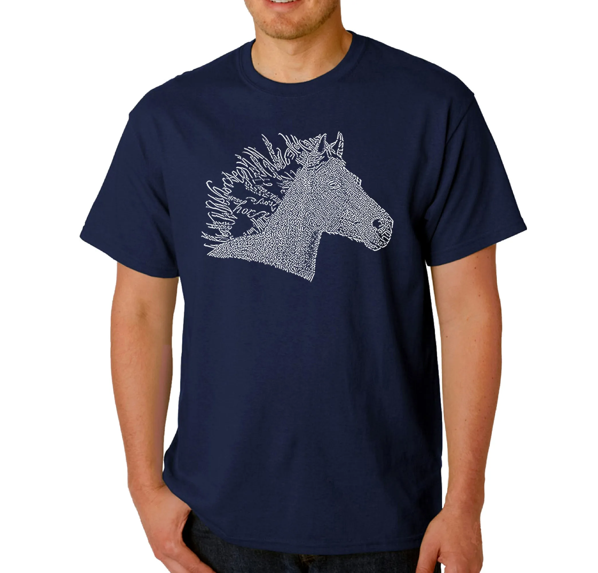 Horse Mane - Men's Word Art T-Shirt sold by LA Pop Art product image thumbnail 3
