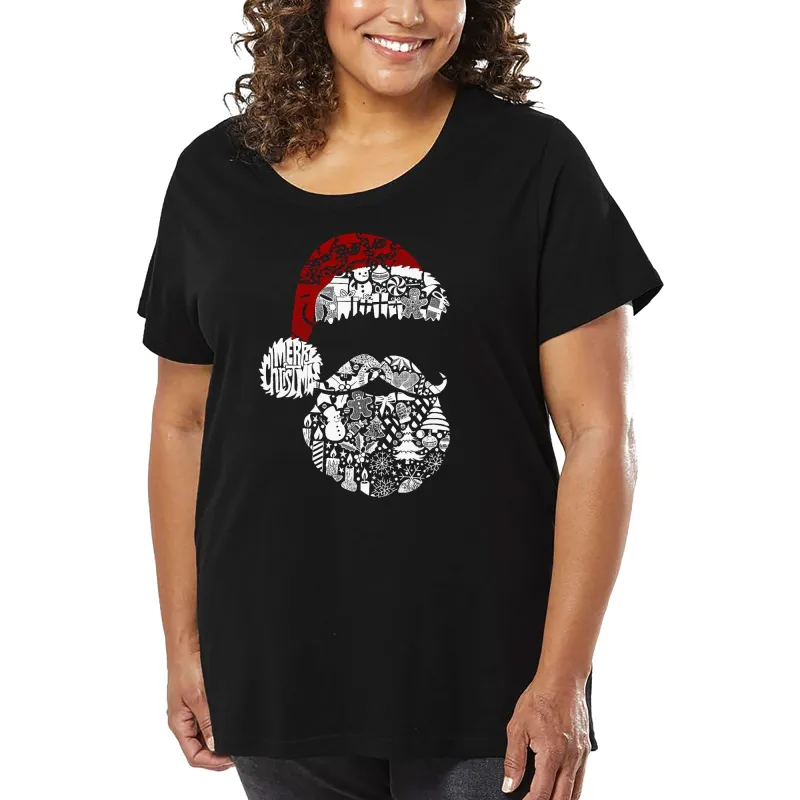 Santa Pics - Women's Plus Size Word Art T-Shirt sold by LA Pop Art