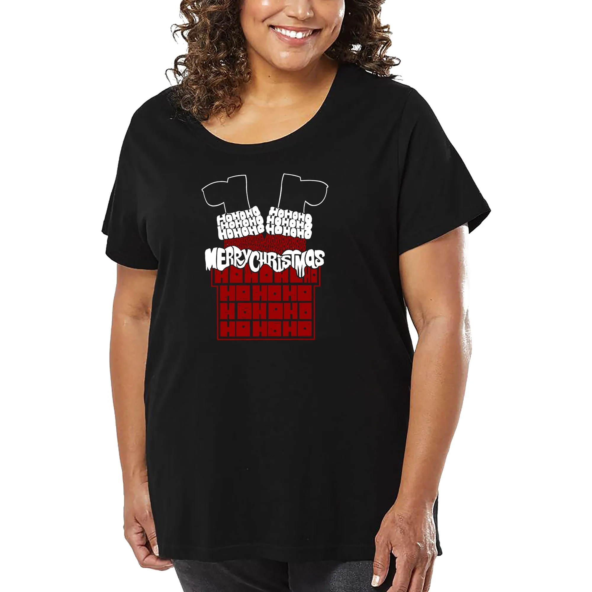 Chimney Santa - Women's Plus Size Word Art T-Shirt sold by LA Pop Art