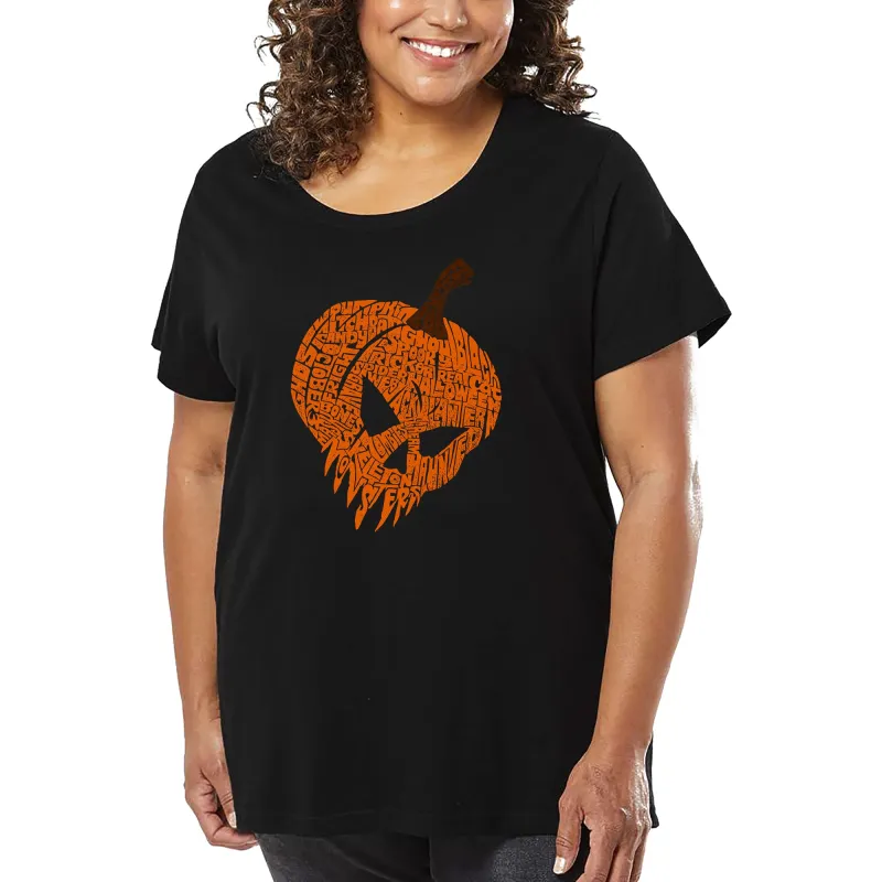 Evil Pumpkin - Women's Plus Size Word Art T-Shirt sold by LA Pop Art