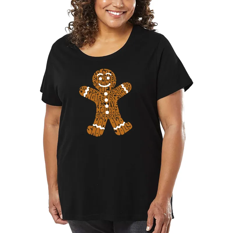 Gingerbread - Women's Plus Size Word Art T-Shirt sold by LA Pop Art