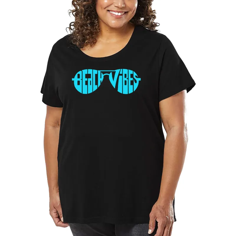 Beach Vibes - Women's Plus Size Word Art T-Shirt sold by LA Pop Art