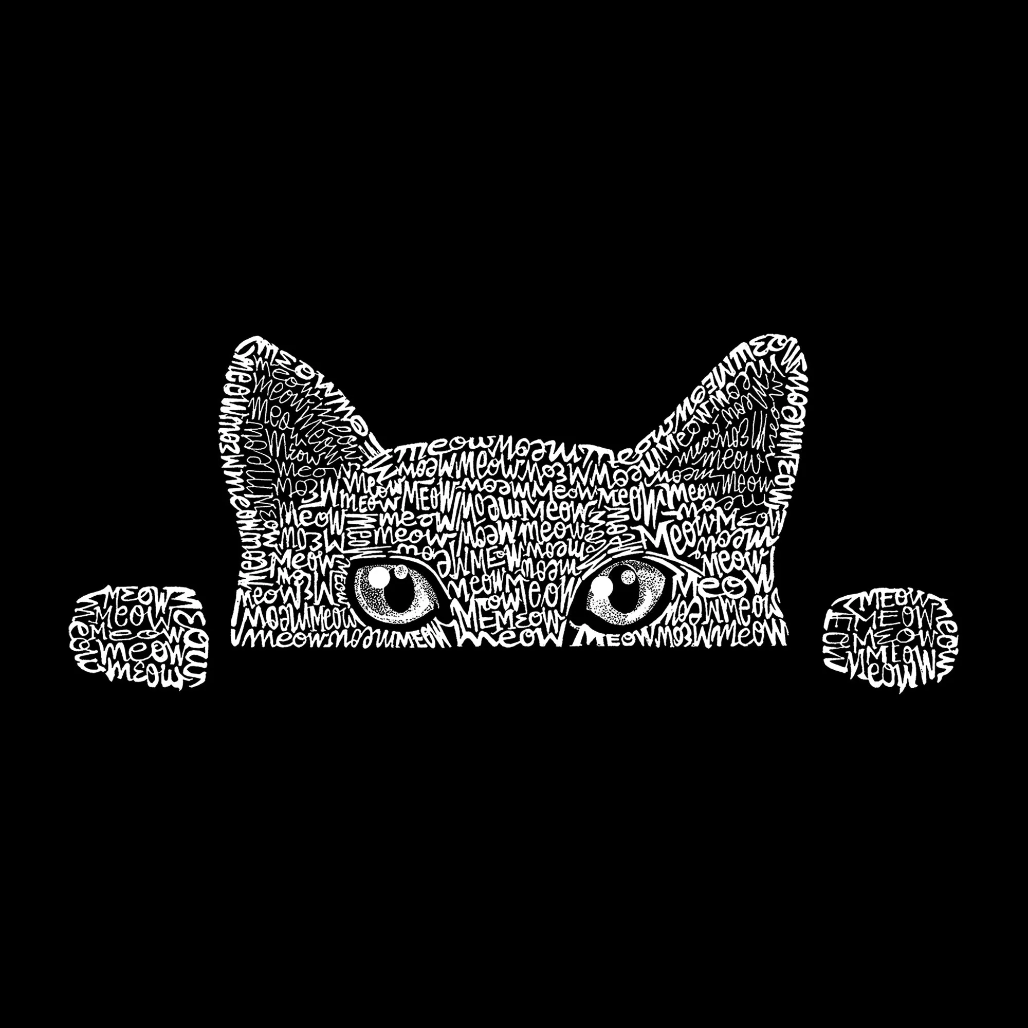 Women's Plus Size Word Art T-shirt - Peeking Cat sold by LA Pop Art product image thumbnail 2