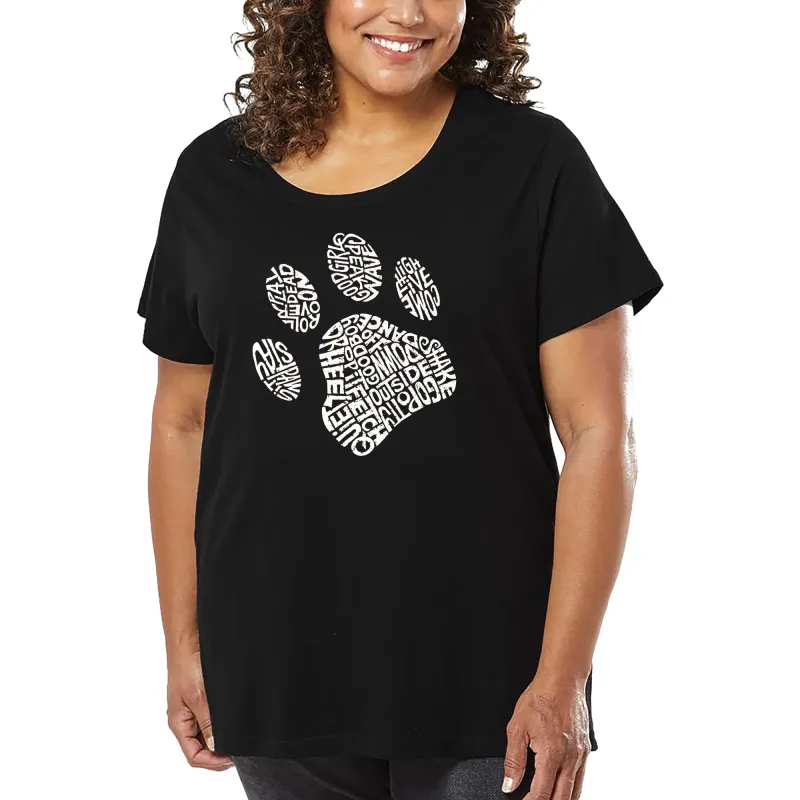 Women's Plus Size Word Art T-shirt - Dog Paw sold by LA Pop Art