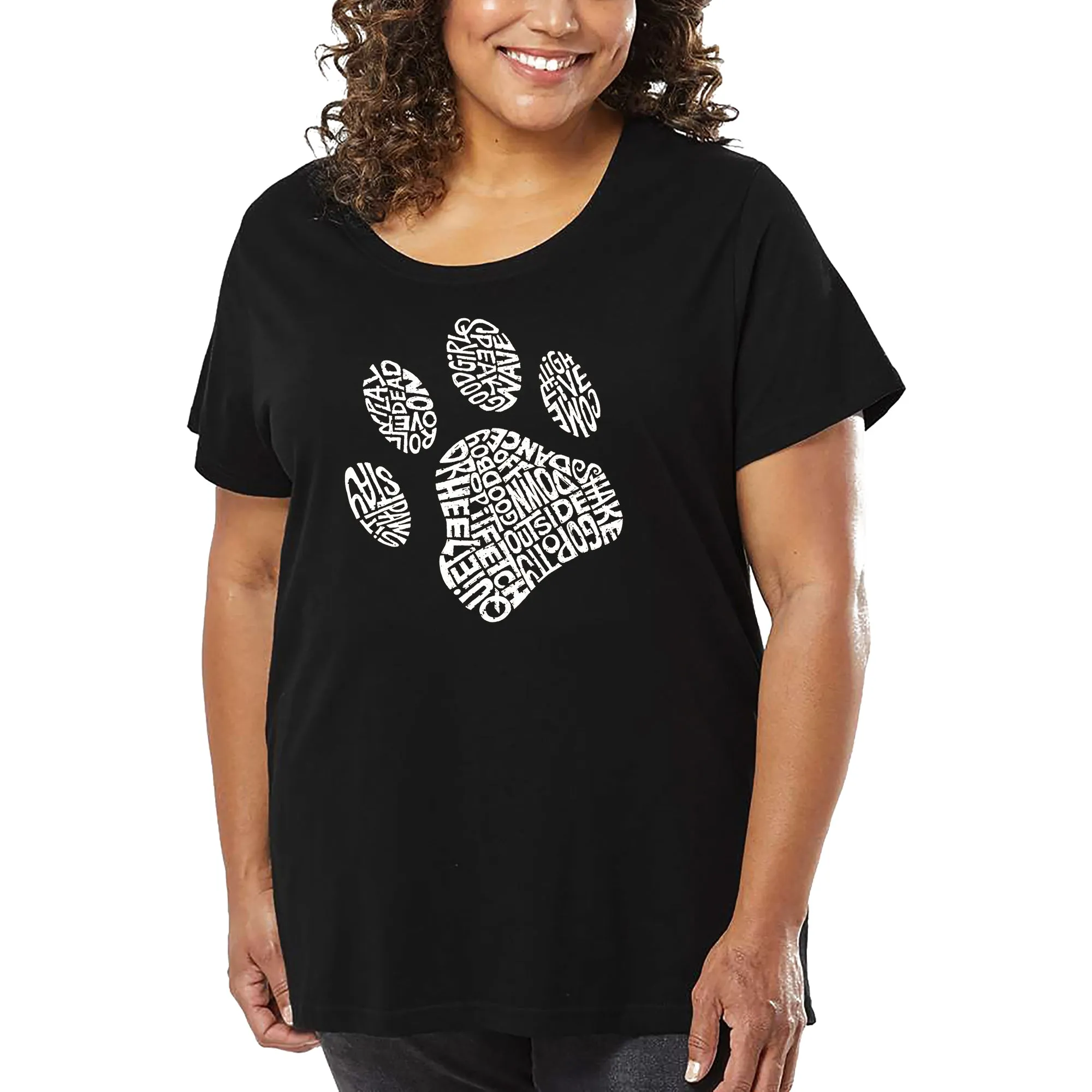 Women's Plus Size Word Art T-shirt - Dog Paw sold by LA Pop Art