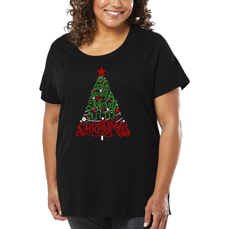 Have Yourself a Merry Little Christmas - Women's Plus Size Word Art T-Shirt sold by LA Pop Art