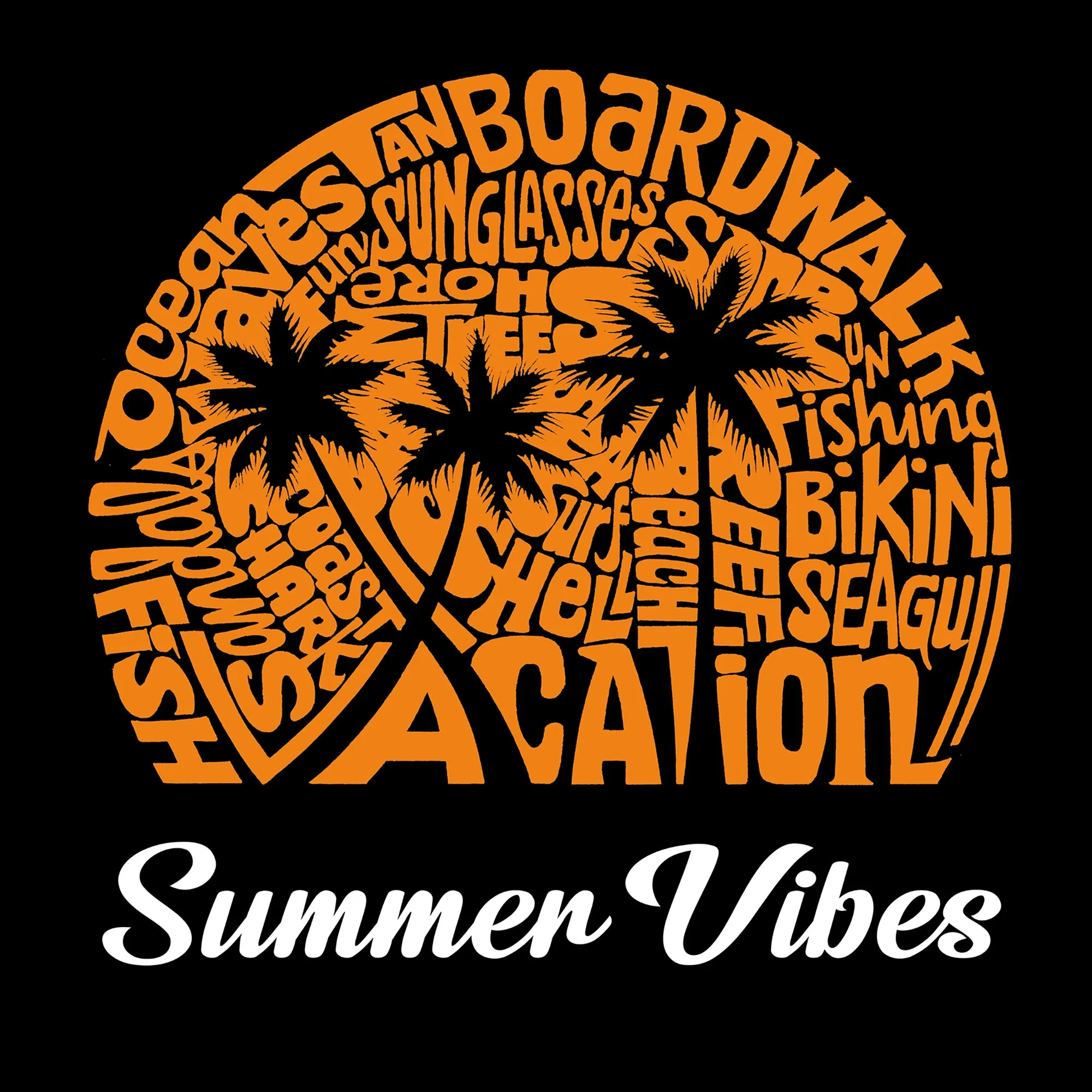 Summer Vibes - Women's Plus Size Word Art T-Shirt sold by LA Pop Art product image thumbnail 2