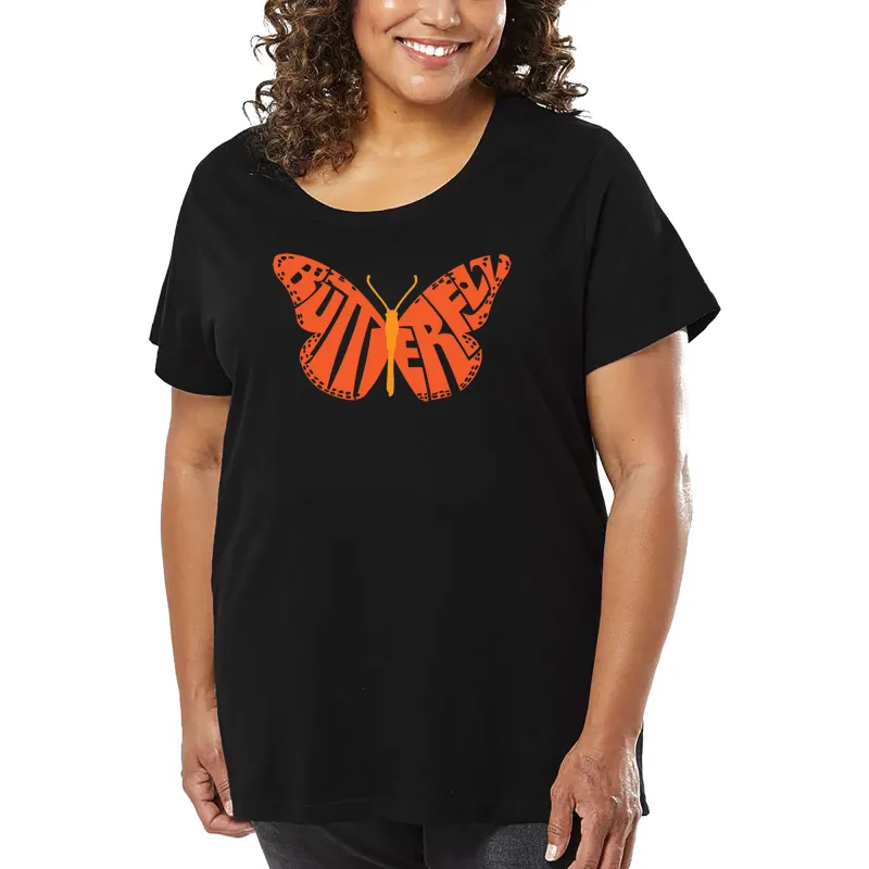 Butterfly - Women's Plus Size Word Art T-Shirt sold by LA Pop Art