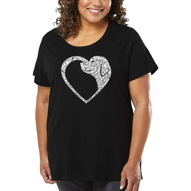 Dog Heart - Women's Plus Size Word Art T-Shirt sold by LA Pop Art
