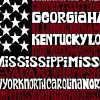 Women's Plus Size Word Art T-shirt - 50 States USA Flag sold by LA Pop Art