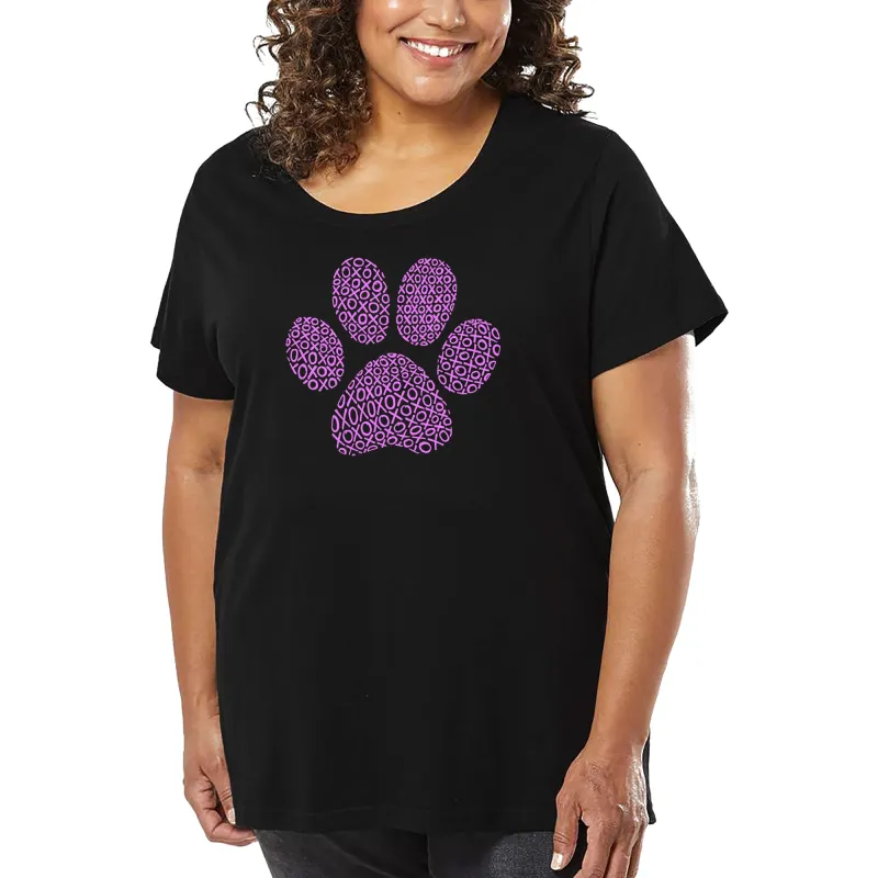 Women's Plus Size Word Art T-shirt - XOXO Dog Paw sold by LA Pop Art
