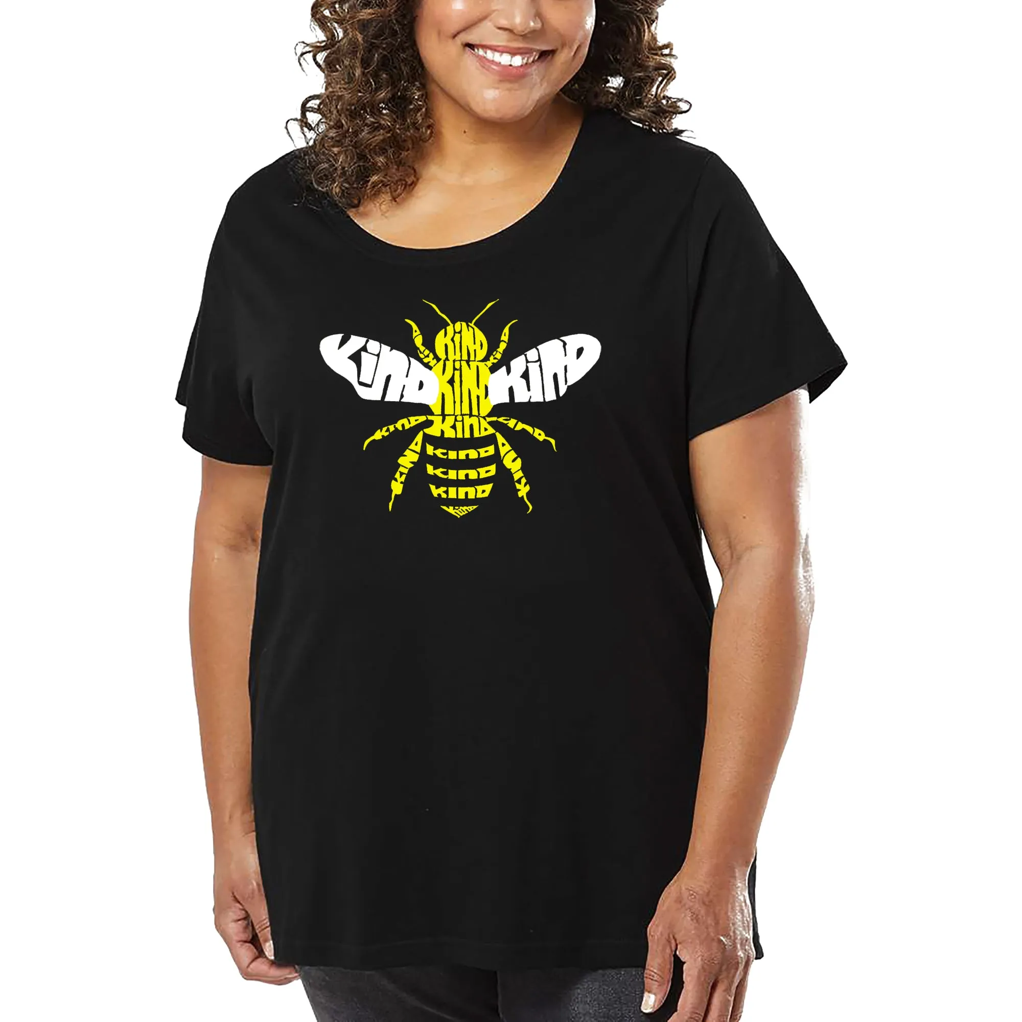 Women's Plus Size Word Art T-shirt - Bee Kind sold by LA Pop Art
