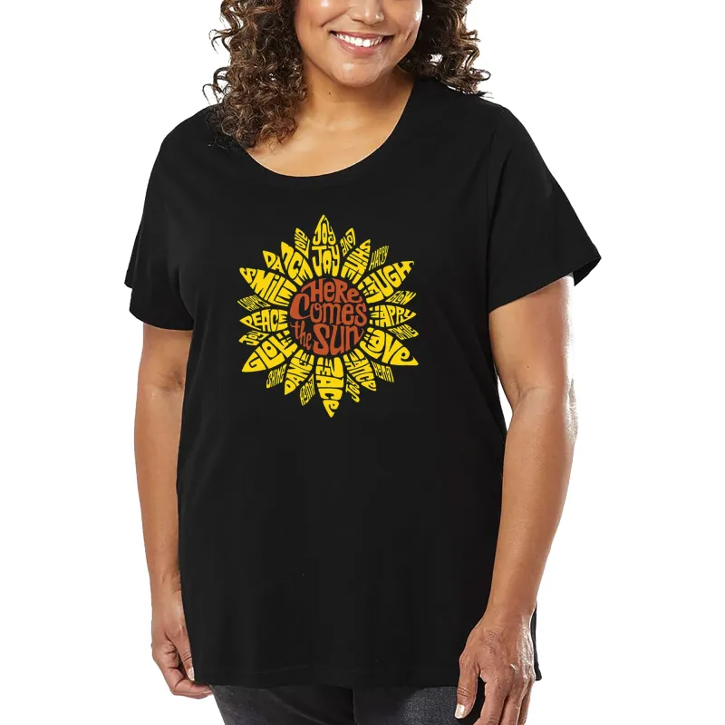Women's Plus Size Word Art T-shirt - Sunflower sold by LA Pop Art