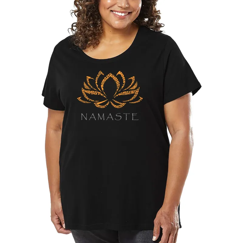 Women's Plus Size Word Art T-shirt - Namaste sold by LA Pop Art