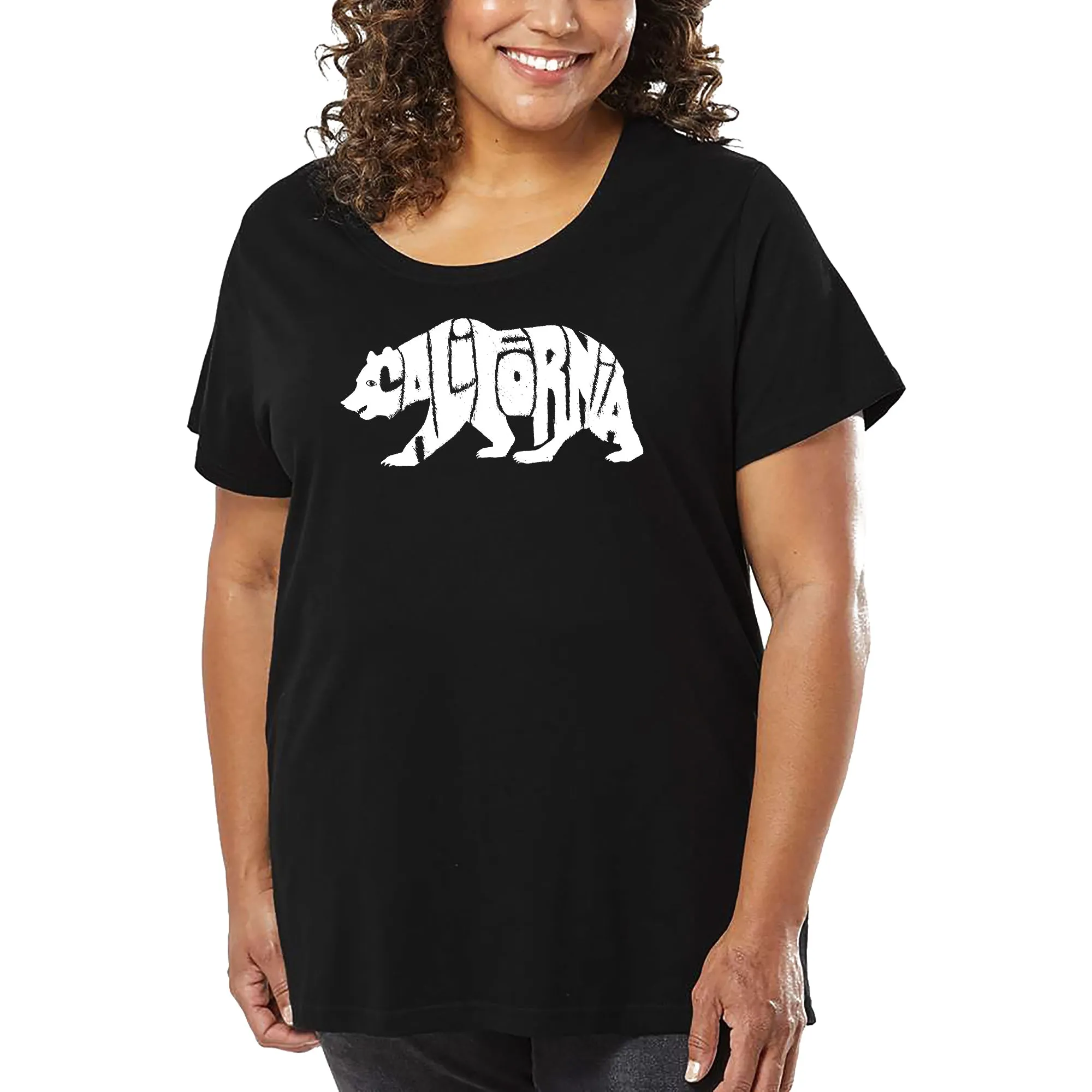 Women's Plus Size Word Art T-shirt - California Bear sold by LA Pop Art