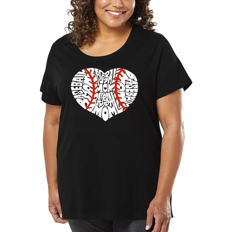 Women's Plus Size Word Art T-shirt - Baseball Mom sold by LA Pop Art