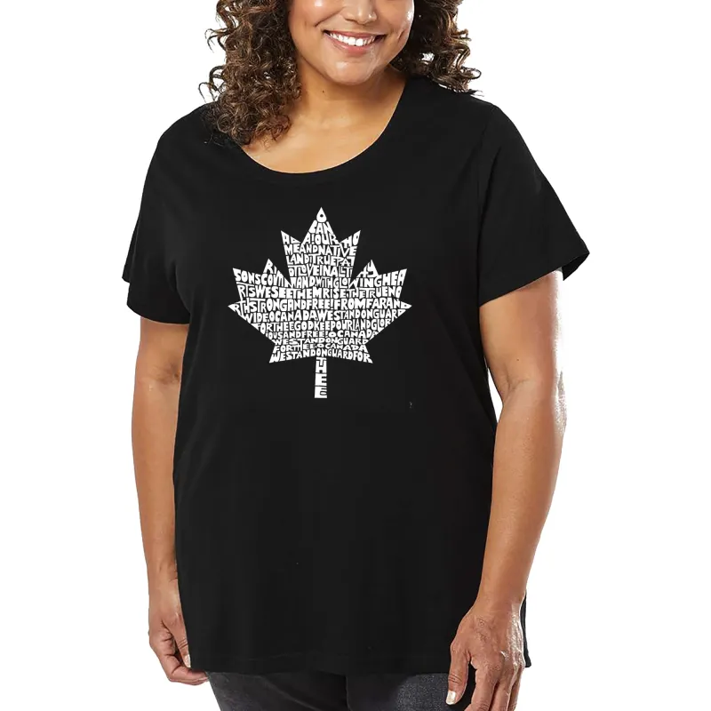 Women's Plus Size Word Art T-shirt - CANADIAN NATIONAL ANTHEM sold by LA Pop Art