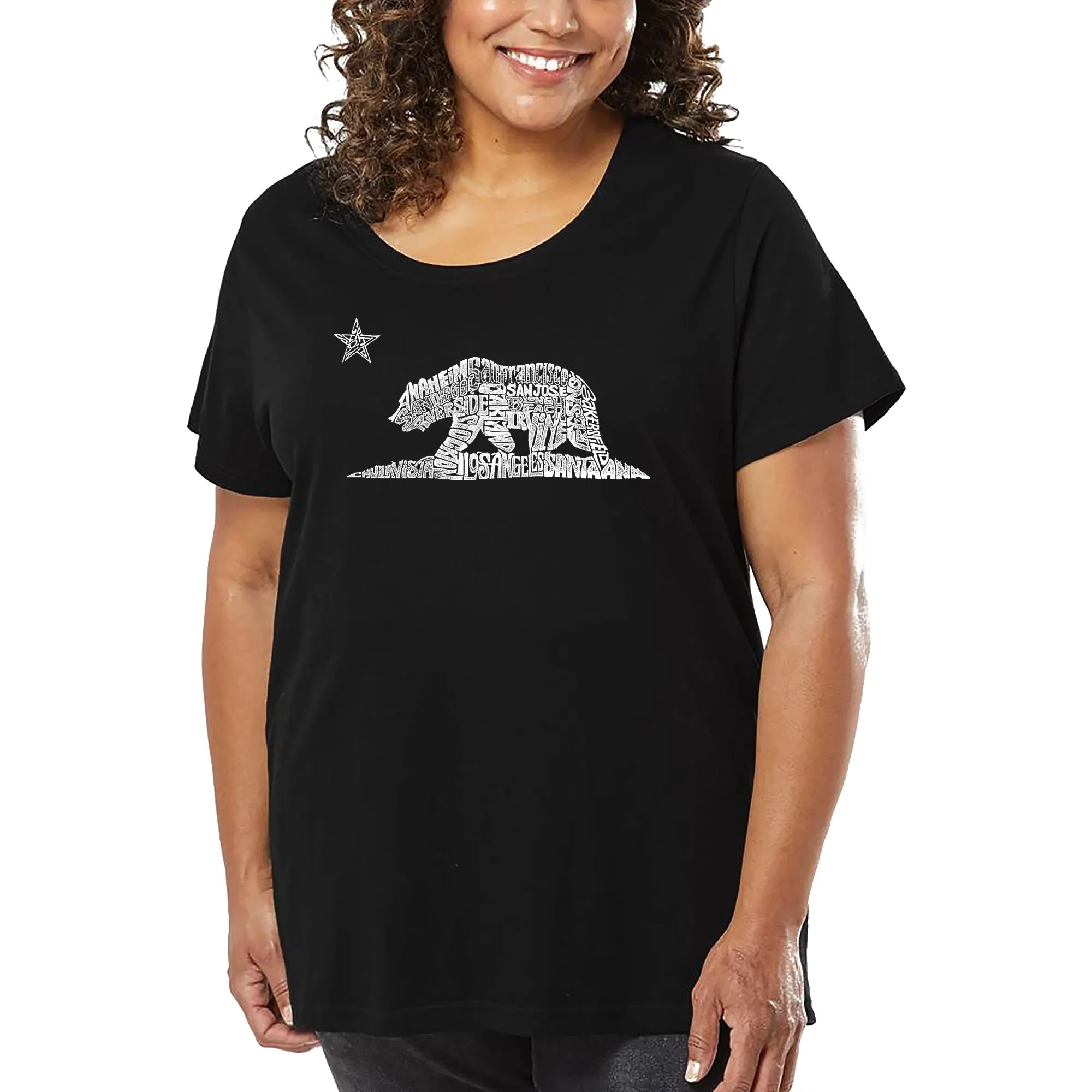 Women's Plus Size Word Art T-shirt - California Bear sold by LA Pop Art