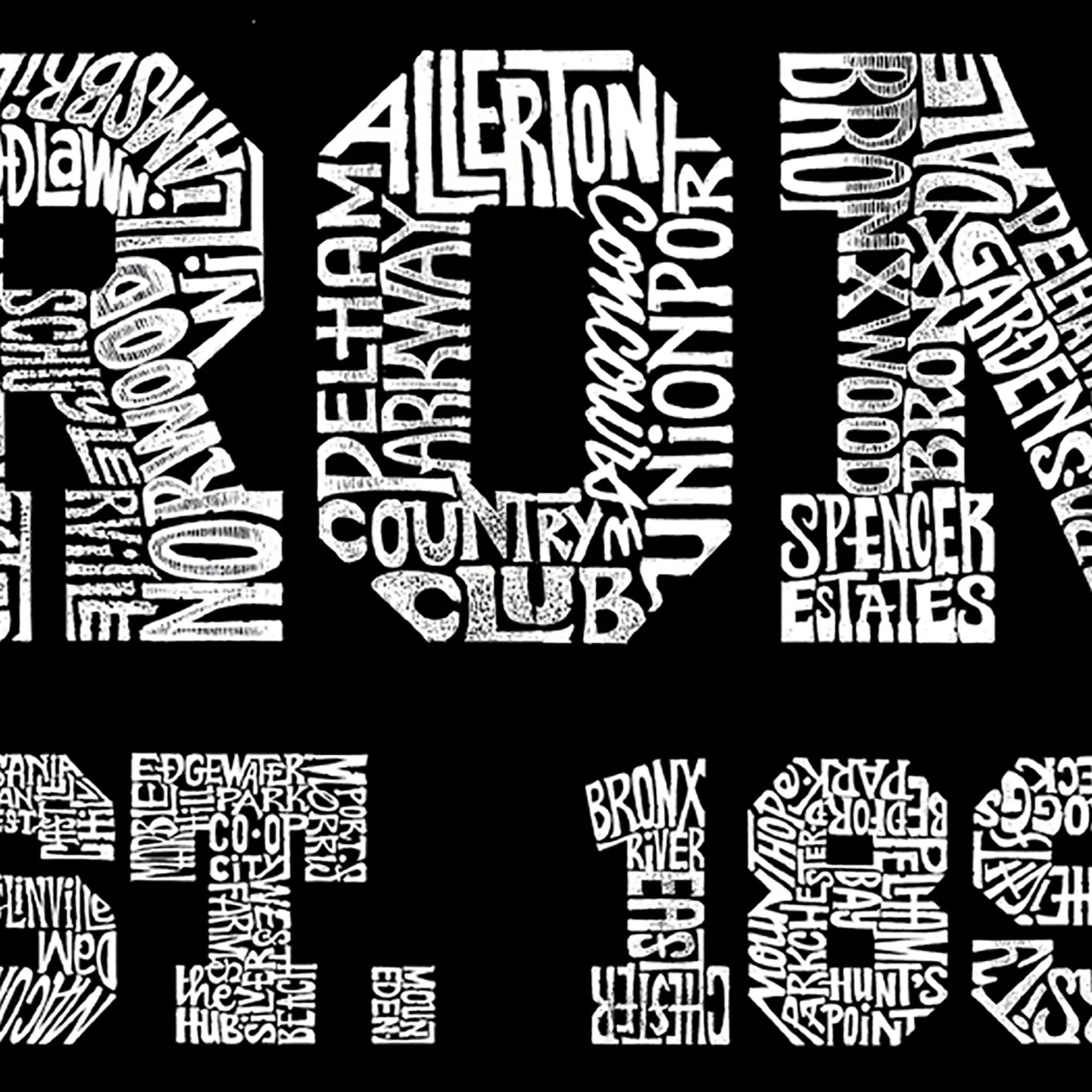 Women's Plus Size Word Art T-shirt - POPULAR NEIGHBORHOODS IN BRONX, NY sold by LA Pop Art product image thumbnail 3