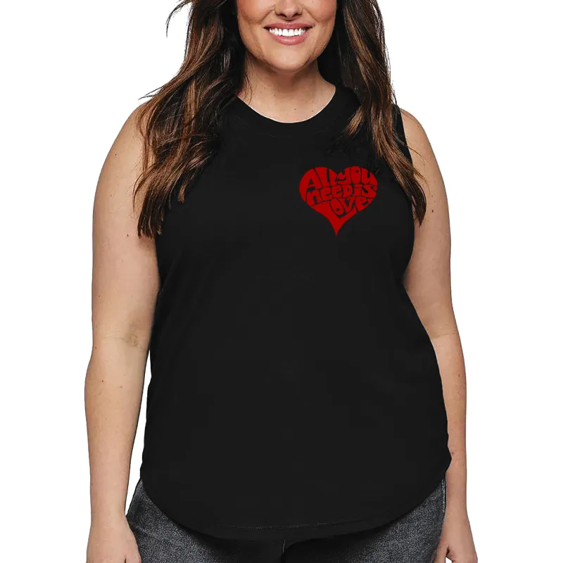 All You Need is Love - Women's Plus Size Word Art Tank Top sold by LA Pop Art